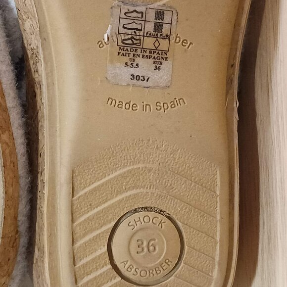 Taos Woolderness 2 Grey Boiled Wool Clog Floral Embroidery Cork Wedge Size 5.5 - Picture 9 of 9